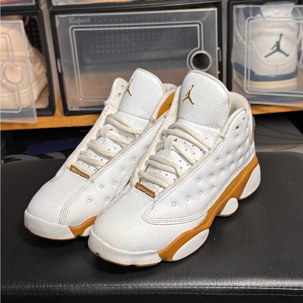 Jordan Kids' White and Gold Sneakers